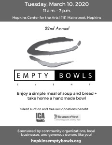 Empty bowls event March 10, 2020