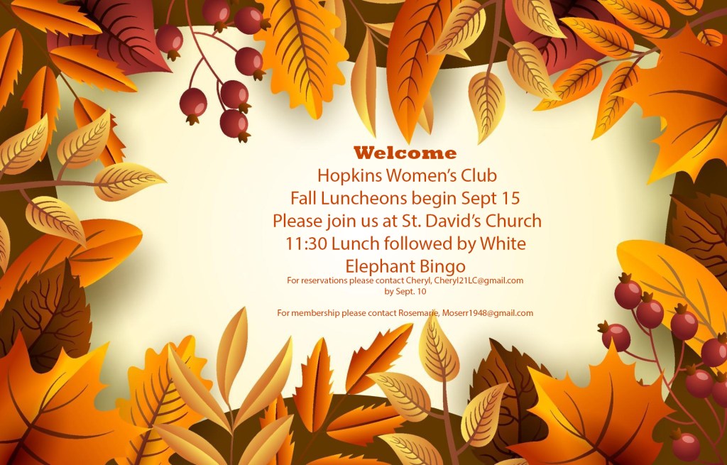 Fall meeting Sept 15